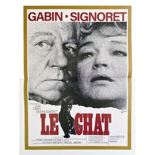 Le Chat - Affiche De Cinéma Pliée - Format 40x53 Cm - De Pierre Granier-Deferre Avec Jean Gabin, Simone Signoret, Annie Cordy - Ressortie