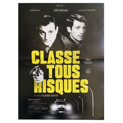 Classe Tous Risques - Affiche De Cinéma Pliée - Format 40x54 Cm - De Claude Sautet Avec Lino Ventura, Jean-Paul Belmondo, Sandra Milo, Marcel Dalio - 1959 Ressortie