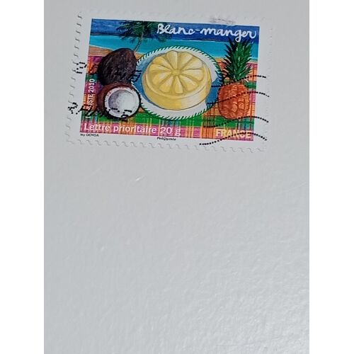 Timbre France Lettre 20g Autoadhesif Oblitéré Yvert N° 450 Blanc Manger Antille De 2010