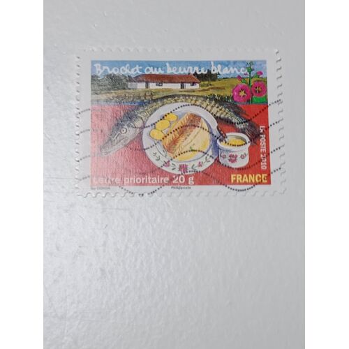 Timbre France Lettre 20g Autoadhesif Yvert N°440 Brochet Au Beurre Blanc La France Comme J'Aime Saveurs De Nos Régiions De 2010