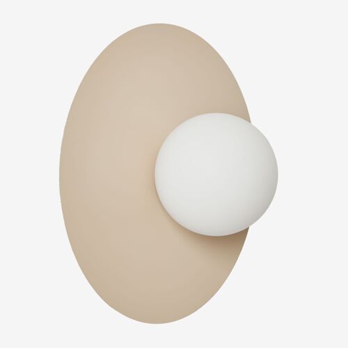 Applique de salle de bain en fer et verre Anine Tapioca Beige Ø30 cm