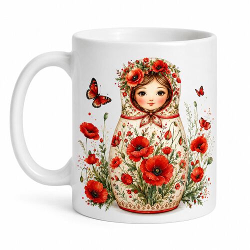 Mug Poupée Russe Aux Coquelicots 350 Ml