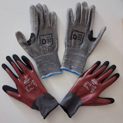 Lot de deux paires de gants de protection norme CE