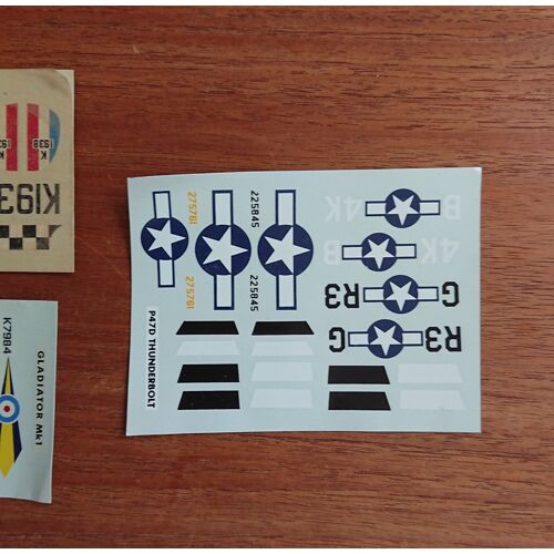Décalcomanie / Décalque / Decal Republic P-47d Thunderblot Razorback 1/72 Origine Matchbox - Décorations Américaines-Matchbox