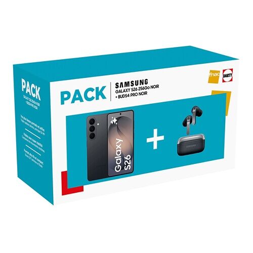 Smartphone Samsung Pack Galaxy S26 256 Go Noir + Buds 4 pro Noir