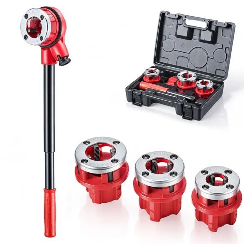 Coffret de Filetage Manuel-Duoku-pour Plombiers-Comprenant 3 Filières BSPT (1/2, 3/4 et 1 po)-Idéal pour l'installation