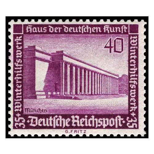 Allemagne, 3ème Reich 1936, Beau Timbre Neuf* Yvert 590, Au Profit Du Secours D'Hiver, Sites Remarquables, Musée De L'Art Allemand À Munich.