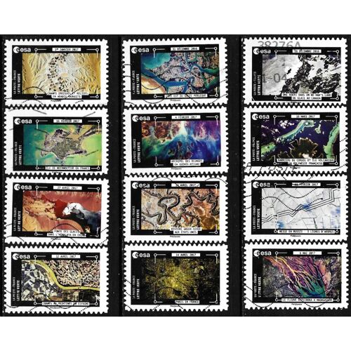 France 2018, Belle Série Complète 12 Timbres Yvert 1570 À 1581 La Terre Vue De L'espace... Par Thomas Pesquet, Oblitérés, Tbe.