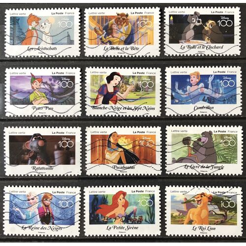 Série Disney 100 Ans - Très Jolis N° 2320 2321 2322 2323 2324 2325 2326 2327 2328 2329 2330 2331 Obl - France Année 2023 - Brn83 - N33421