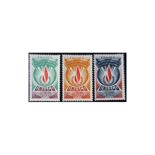 Unesco : Déclaration Universelle Des Droits De L'Homme : Allégorie Série Complète Année 1975 Timbres De Service N° 43 44 45 Yvert Et Tellier Luxe