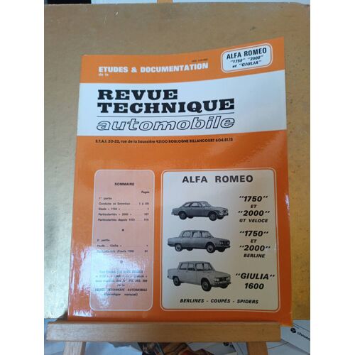 Revue Technique Automobile Alfa Romeo 1750 2000 Giulia Cip 2523