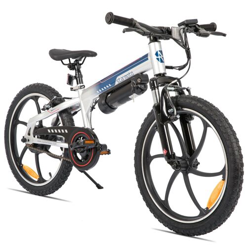 Vélo Électrique Joystar 20 Pouces Pour Enfants Adolescents Dès 7 Ans, Moteur 250w Sans Balais, Batterie Amovible, 24 Km D'Autonomie, 25 Km/H, Double Frein V-Brake, Blanc
