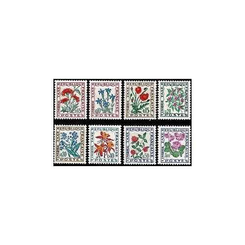 Fleurs Champs Série Complète Année 1964 Timbres Taxe N° 95 96 97 98 99 100 101 102 Yvert Et Tellier Luxe