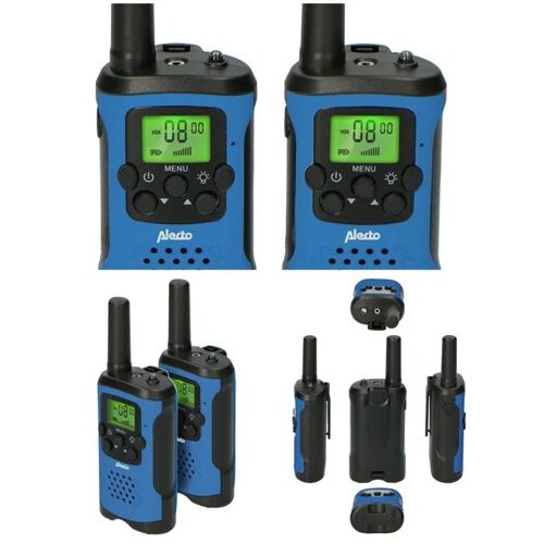 2 talkies-walkies portée jusqu'à 7 kilomètres Bleu - Noir 8 canaux et 38 codes CTCSS