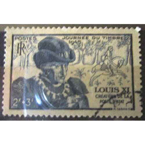 1945. F743: Journée Du Timbre- Effigie De Louis Xi (Surtaxe).