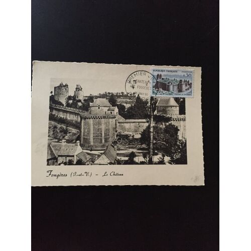 Carte Postale Premier Jour D'Émission Château De Fougères 1960. Timbre Yvert Et Tellier 1236.