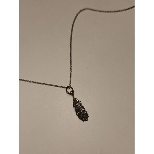 Chaîne Et Pendentif En Argent Plume