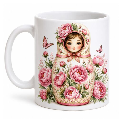 Mug Poupée Russe Aux Pivoines 350 Ml