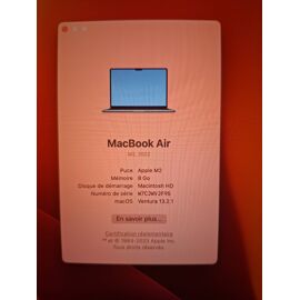 Macbook Mi 2022 8Go