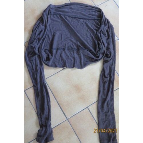 Gilet Court Marron Taille Unique