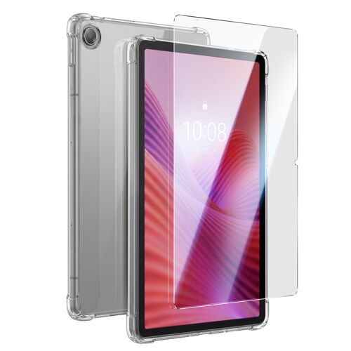 Coque et Verre Trempé pour Lenovo Tab 10.1 2025 Antichoc 360 Transparent