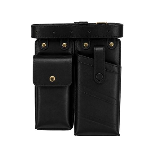 Etui Ceinture pour Smartphone à Effet Cuir avec Sangle Ajustable Gallantry Noir