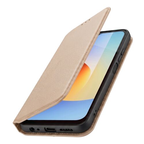 Étui pour Xiaomi Redmi A7 Pro Portefeuille avec Support Vidéo Dorée