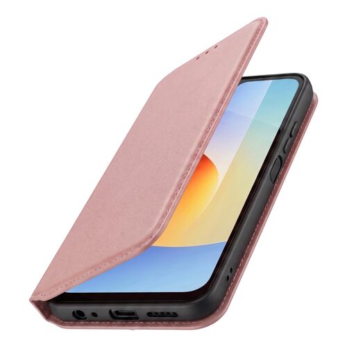 Étui pour Xiaomi Redmi A7 Pro Portefeuille avec Support Vidéo Rose