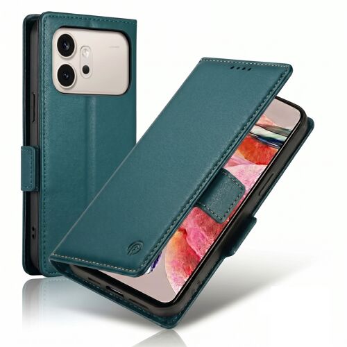 Étui pour Honor 600 avec Rangements Cartes et Support Vidéo Vert foncé