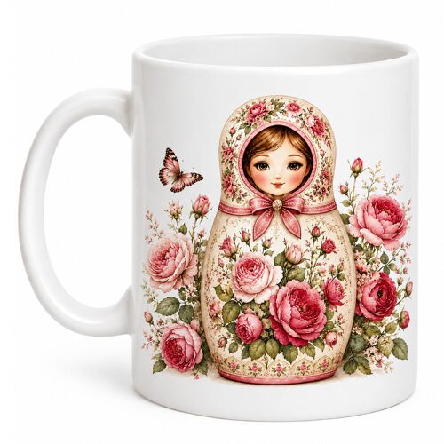 Mug Poupée Russe Roses Anciennes 350 Ml