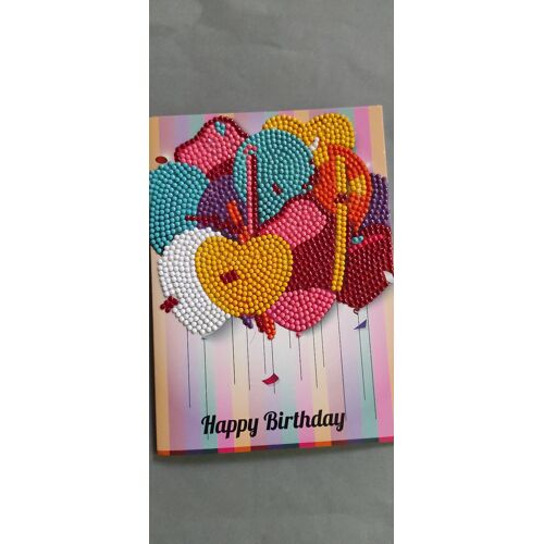 Carte D'Anniversaire Fait En Diamond Painting Et Son Enveloppe