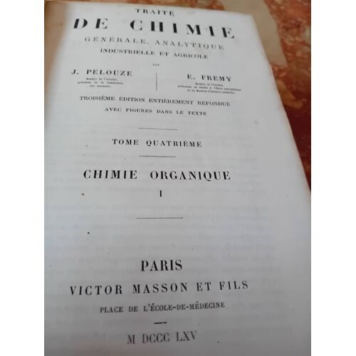 Traité De Chimie Générale Analytique Indutrielle Et Agricole