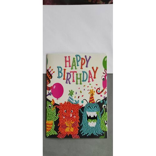 Carte D'Anniversaire Fait En Diamond Painting Et Son Enveloppe