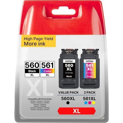 Cartouches d'encre XL PG-560/CL-561 pour Canon Pixma TS5350i/TS7450i - Multipack Noir & Couleur, Haute Capacité.