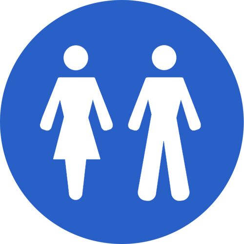 Wc, Toilette Flèche Bleue (15x15cm) - Sticker/Autocollant