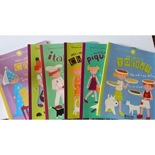 Lot De 6 Gaspard Et Léonie, Les Petits Gourmands En Cuisine: Tartes, Pique Nique, Chocolat, Cusine Italienne, Fruits Et Crêpes