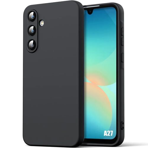 Coque pour Samsung Galaxy A27 5G, Protection Silicone Liquide Ultra Slim Souple Mat Noir - E.F.Connection