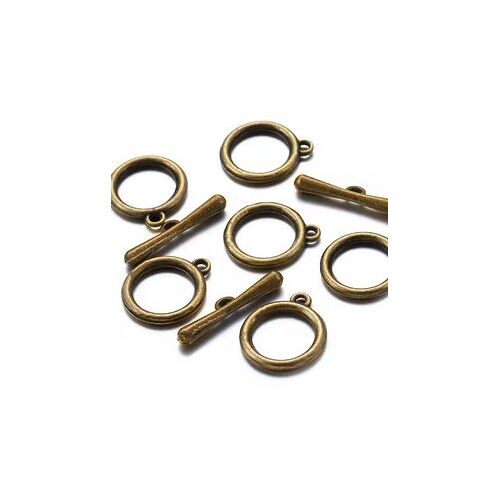 10 Fermoirs Toggle Couleur Bronze Pour Bracelet, 18,5 Mm/28 Mm.