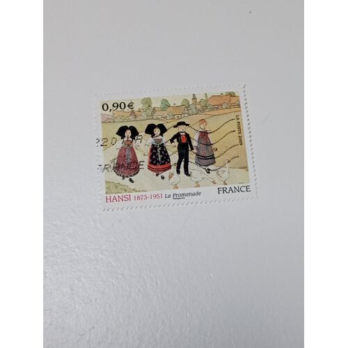 Timbre France 0,90€ Yvert N° 4400 Oblitéré Série Artistique. Hansi (Jean-Jacques Waltz) (1873-1951), Peintre Alsacien. De 2009