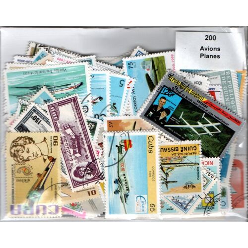 Lot 200 Timbres Thematique " Avions "