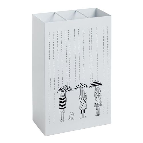 Porte-Parapluies Design "Motif" 48cm Blanc Laqué