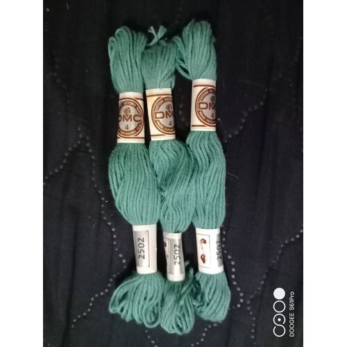 Lot De 3 Fil À Tapisserie Vert Clair Dmc Vintage Années 80 N 2502.