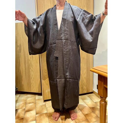 Sur Kimono Léger Homme Gaze De Soie "Ro" Grande Taille