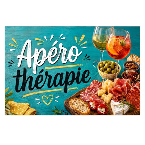 Plaque Métal Apéro Thérapie Déco Cuisine Bar 30 x 20 cm