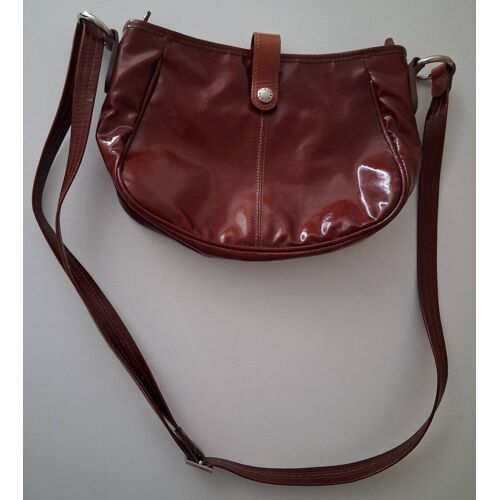 Sac à bandoulière réglable marron brillant