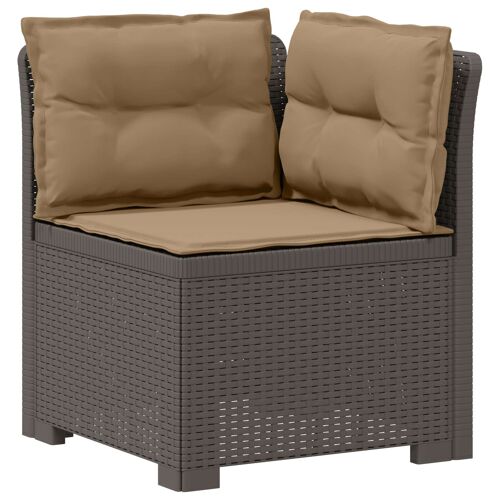 Vidaxl Canapé De Jardin 1 Place Avec Coussins Look Rotin Pp Gris Clair