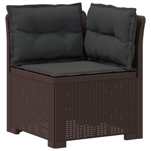 Vidaxl Canapé De Jardin 1 Place Avec Coussins Look Rotin Pp Marron