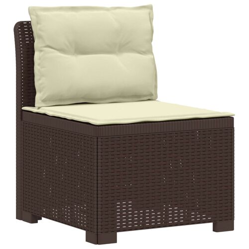 Vidaxl Canapé De Jardin 1 Place Avec Coussins Look Rotin Pp Marron