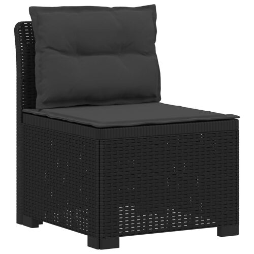 Vidaxl Canapé De Jardin 1 Place Avec Coussins Look Rotin Pp Anthracite