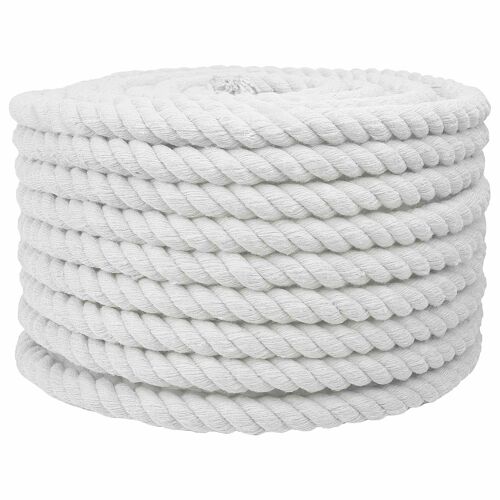 vidaXL Corde Blanc 2,4 x 2,4 x 2500 cm Coton